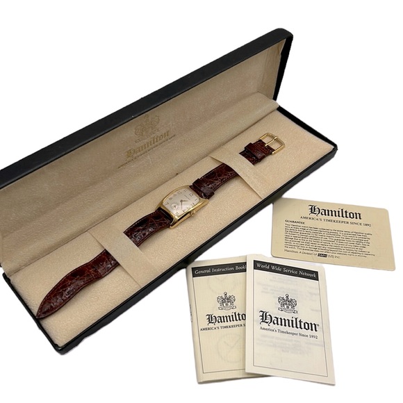Hamilton Other - Hamilton Vintage Men's Gold & Leather Band Watch
